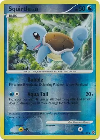 Squirtle [Reverse Holo] #112 from Secret Wonders Pokémon card set
