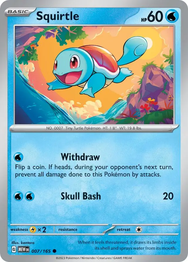 Squirtle [Cosmos Holo] #7 Pokémon Card from Pokemon Scarlet & Violet 151 Set 