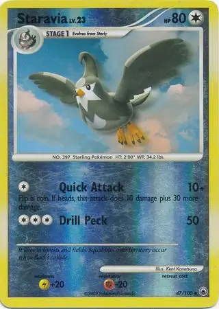Staravia [Reverse Holo] #47 Pokémon Card from Pokemon Majestic Dawn Set 