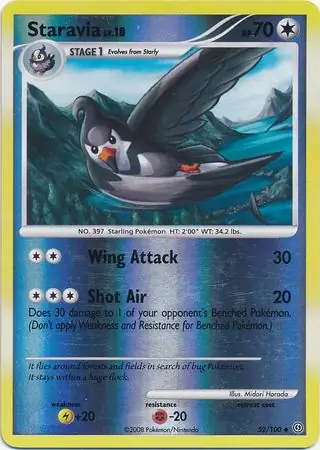 Staravia [Reverse Holo] #52 Pokémon Card from Pokemon Stormfront Set 
