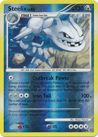 Steelix [Reverse Holo] #28 Pokémon Card from Pokemon Stormfront Set 
