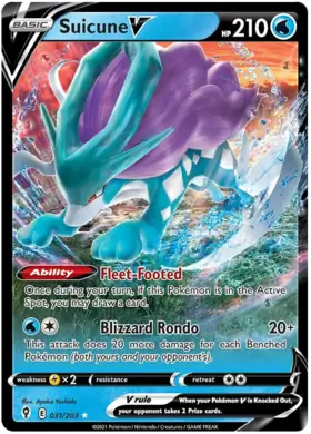 Suicune V [Prize Pack] #31 from Evolving Skies Pokémon card set