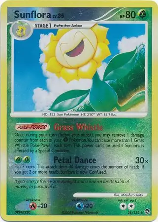 Sunflora [Reverse Holo] #38 Pokémon Card from Pokemon Secret Wonders Set 