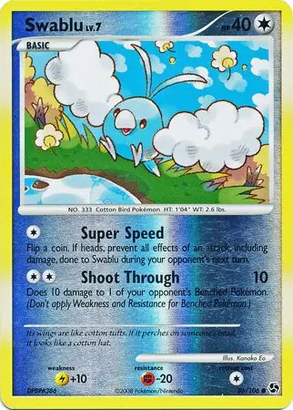 Swablu [Reverse Holo] #86 Pokémon Card from Pokemon Great Encounters Set 