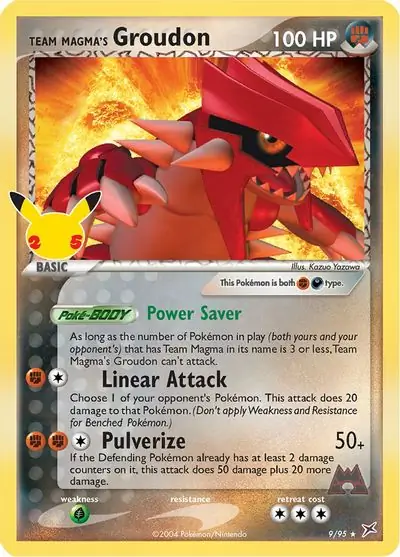 Team Magma's Groudon #9 from Celebrations Pokémon card set