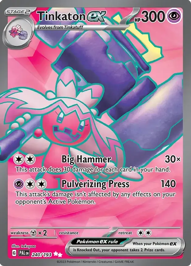 Tinkaton ex #240 from Paldea Evolved Pokémon card set