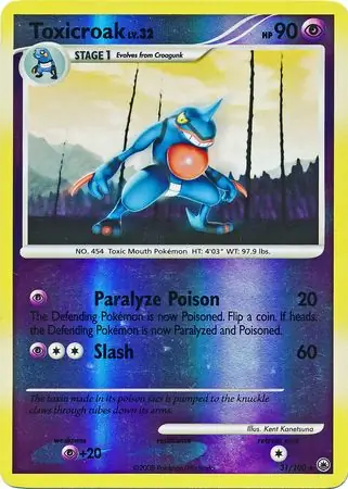 Toxicroak [Reverse Holo] #31 from Majestic Dawn Pokémon card set