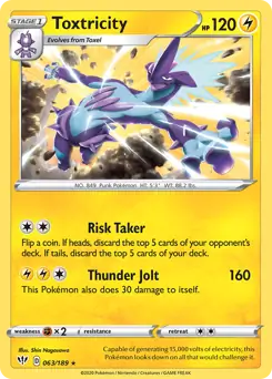 Toxtricity [Cosmos Holo] #63 Pokémon Card from Pokemon Darkness Ablaze Set 