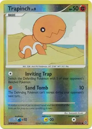 Trapinch [Reverse Holo] #115 Pokémon Card from Pokemon Secret Wonders Set 