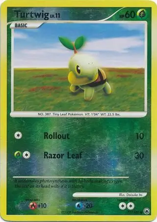 Turtwig [Reverse Holo] #77 Pokémon Card from Pokemon Majestic Dawn Set 