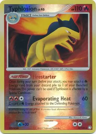 Typhlosion [Reverse Holo] #16 from Mysterious Treasures Pokémon card set