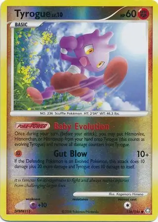 Tyrogue [Reverse Holo] #126 from Legends Awakened Pokémon card set