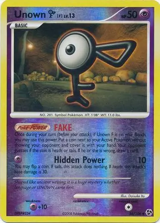 Unown F [Reverse Holo] #56 from Great Encounters Pokémon card set