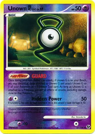 Unown G [Reverse Holo] #57 from Great Encounters Pokémon card set