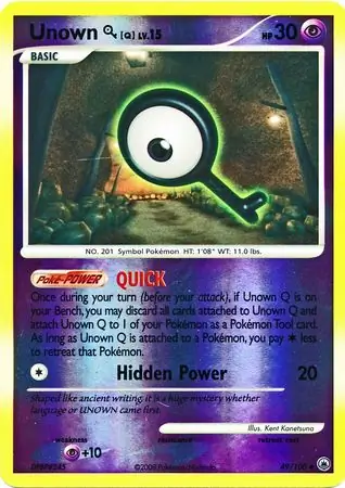 Unown Q [Reverse Holo] #49 from Majestic Dawn Pokémon card set
