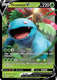 Venusaur V #1 from Champion's Path Pokémon card set