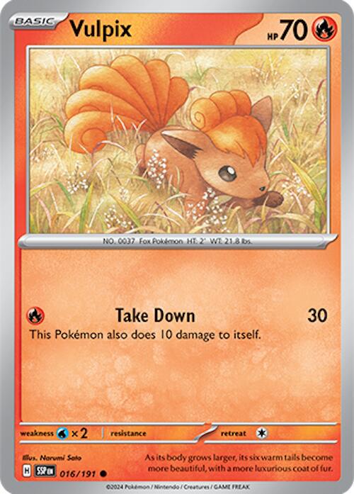 Vulpix #16 Pokémon Card from Pokemon Surging Sparks Set 