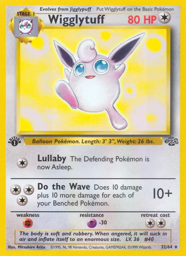 Wigglytuff #32 Pokémon Card from Pokemon Jungle Set 