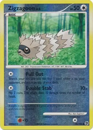 Zigzagoon [Reverse Holo] #96 from Great Encounters Pokémon card set